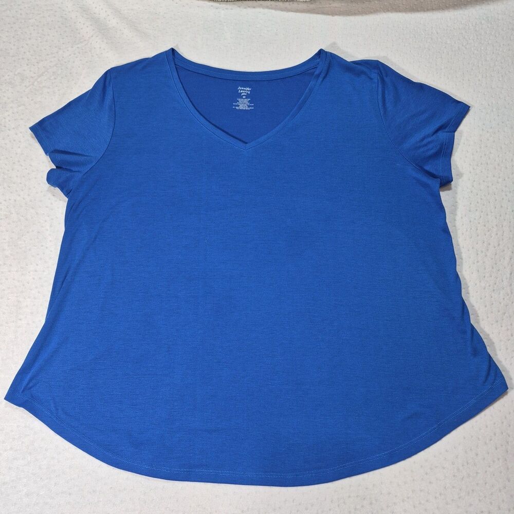 Jennifer Lauren Women's Plus 3X Blue T-Shirt